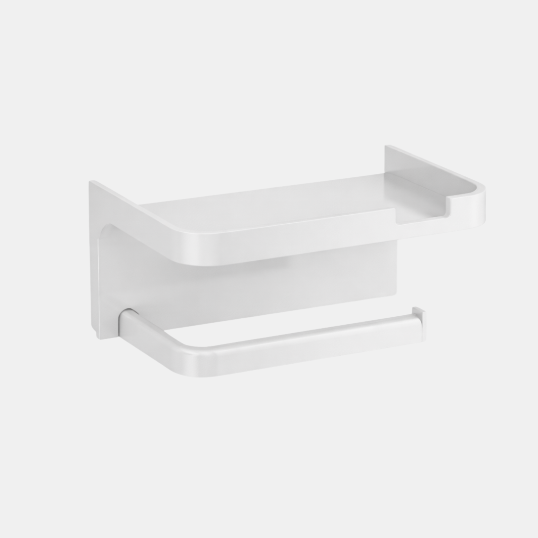 מתקן נייר עם מדף אחסון ללא צורך בקידוח - Holdy