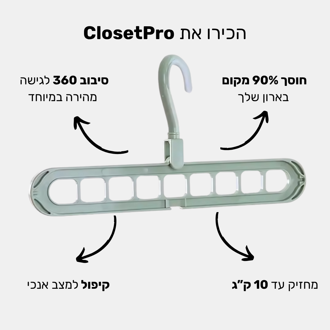 ClosetPro - הקולב שחוסך עד 90% מקום בארון