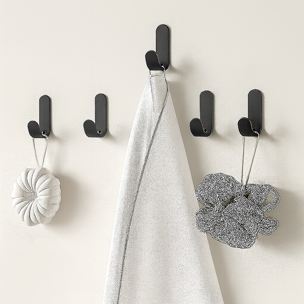 ווי תלייה הנדבקים לקיר בעוצמה ללא קדיחה (6 יחידות)