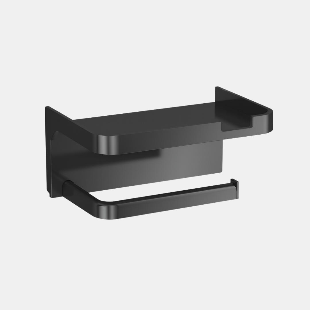 מתקן נייר עם מדף אחסון ללא צורך בקידוח - Holdy